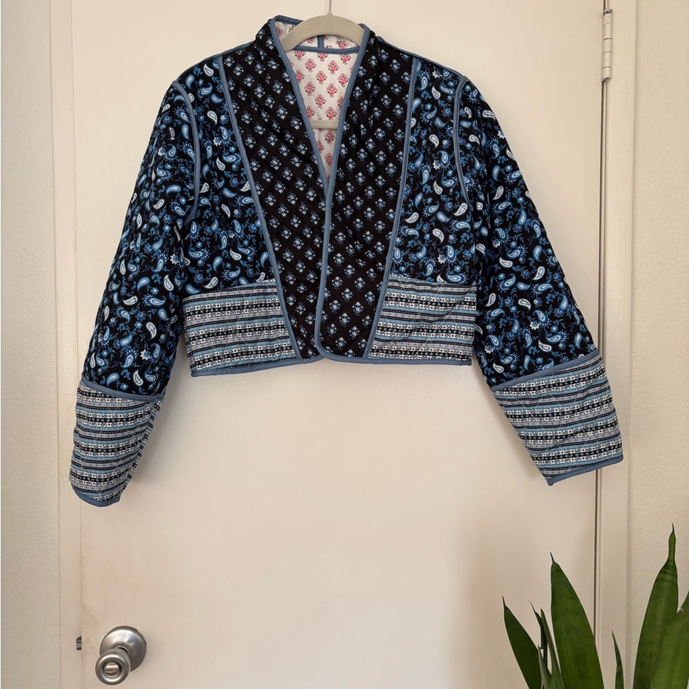 Blue and Black Patterned Jacket